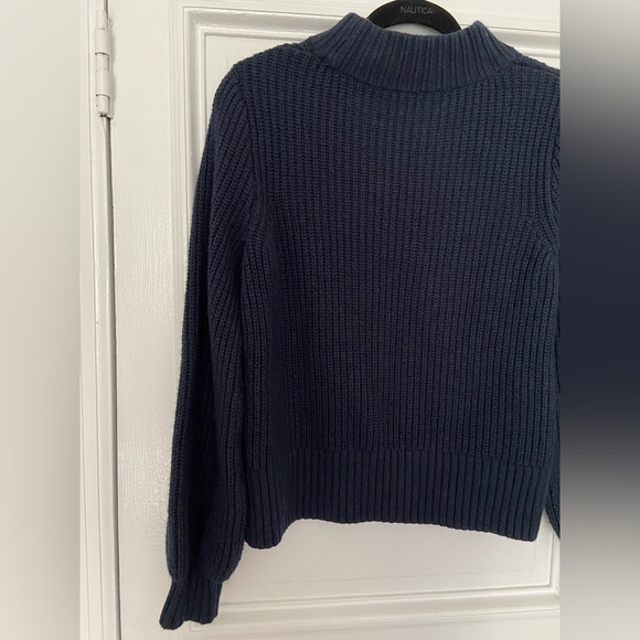 Abercrombie & Fitch Navy Blue Ribbed Knit Cotton Blend Cozy Warm Sweater - Picture 7 of 11